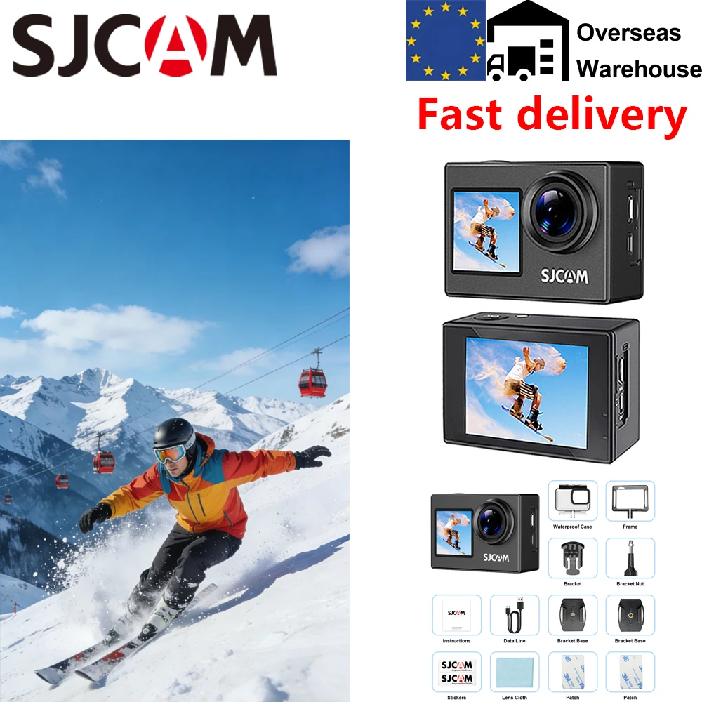 

SJCAM SJ4000 Экшн-камера с двойным экраном 4K Беспроводная связь Wi-Fi H.264 Go To Sports Pro Cam Мотоцикл Велосипед Подключение к приложения Ios Android