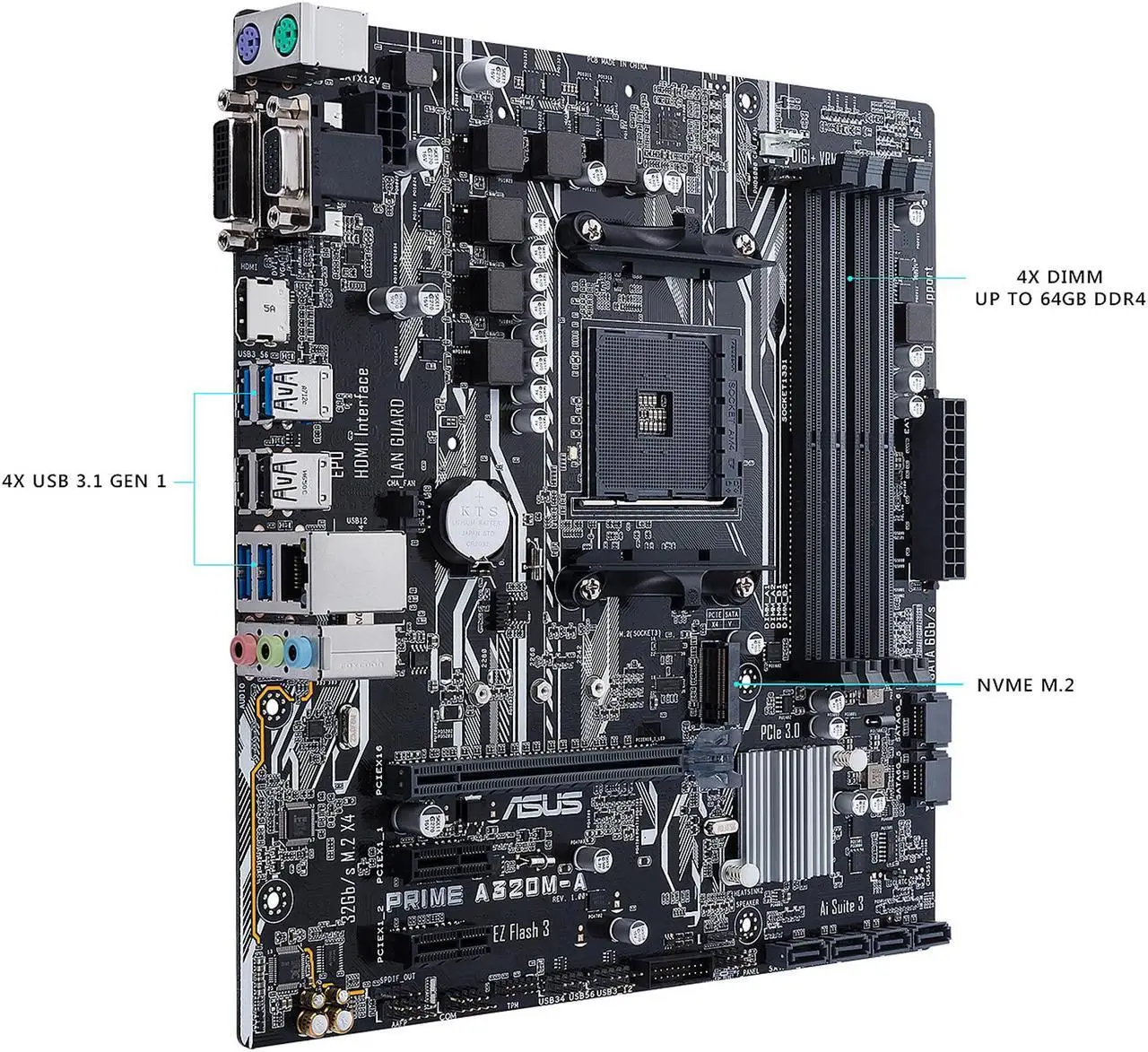 اللوحة الأم ASUS PRIME A320M-A AM4 A320M DDR4 32GB M.2support Ryzen 5 5600 Ryzen 7 5700 Ryzen 5 2600 Ryzen 7 3700 cpu Micro ATX