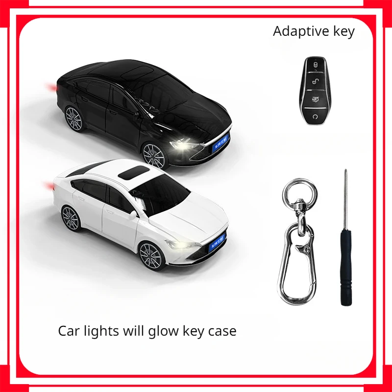 For BYD Qin PLUS dmi key cover BYD Han EV Song ATTO 3car model case key case key chain car decorations accessories surprise gift