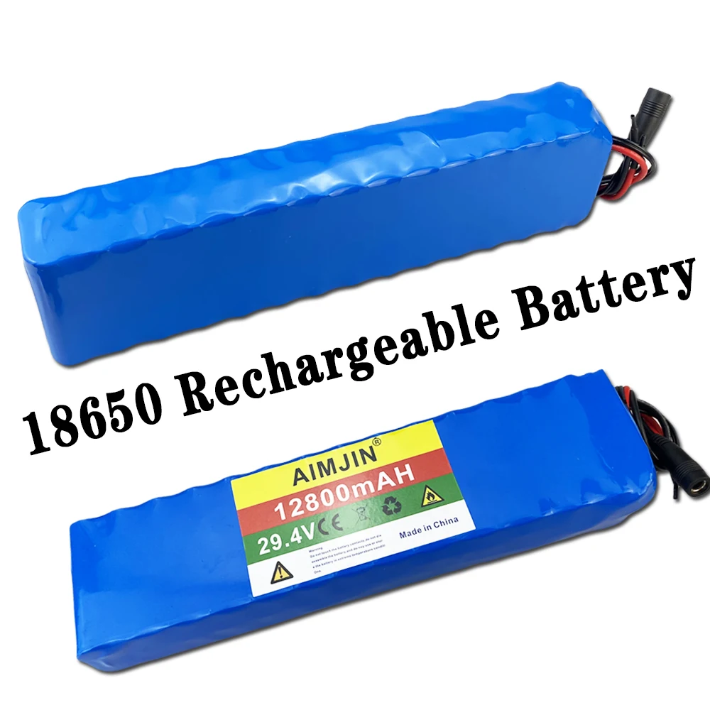 29.4V 12800mAh 18650 Lithium ion Rechargeable Battery Pack, Large Capacity 7S4P, Comes with BMS