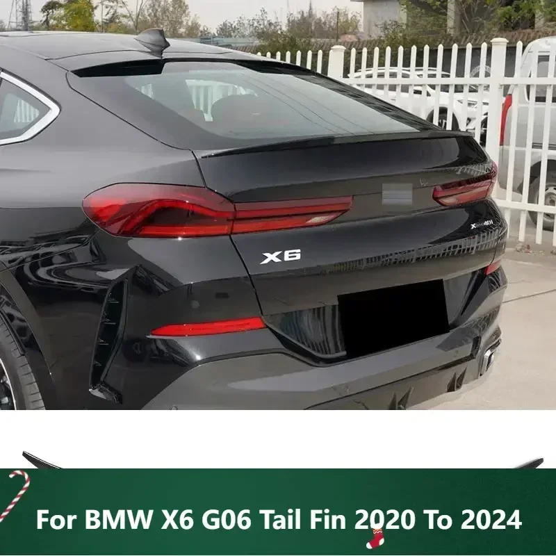 

New！ Black Spoiler for BMW X6 G06 Tail Fin 2020 To 2024 Car Rear Wing ABS Plastic Accessories