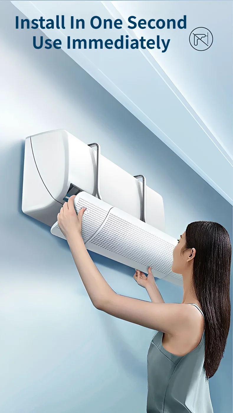 Verstellbarer, bohrfreier, skalierbarer Windschutz für Klimaanlagen, gegen direkten Wind, Windleitblech, Staubschutz für Haushaltsklimaanlagen – Detail 11