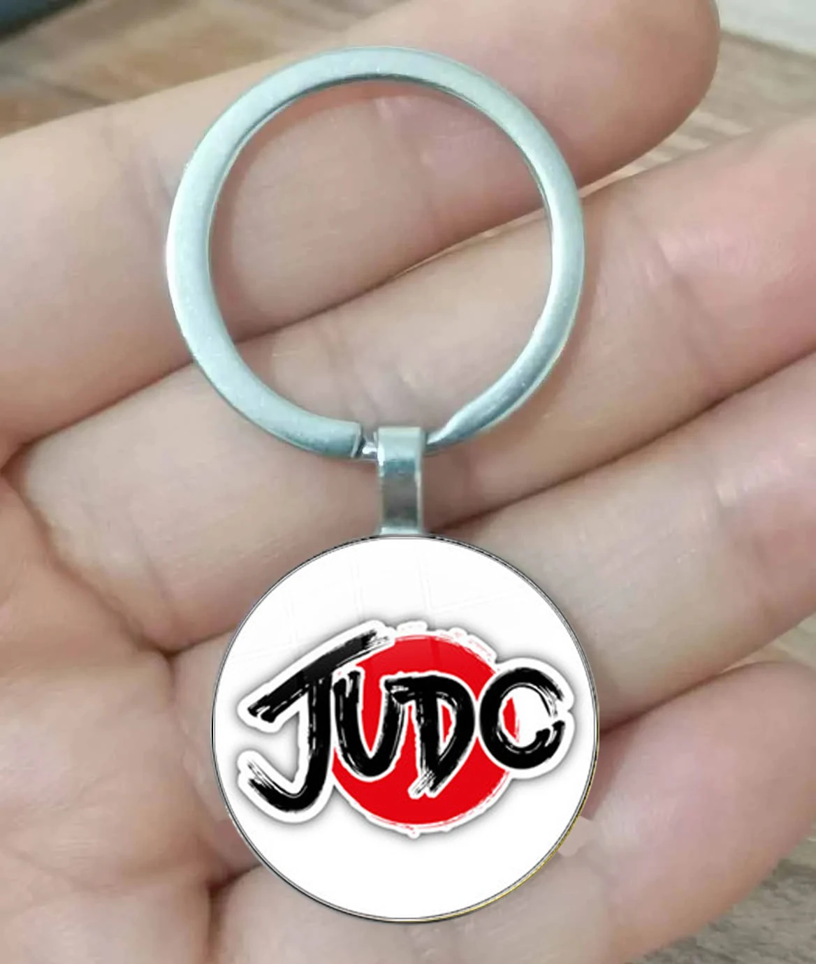 Hot Sale Trendy Sports I Love Judo Keychain Women Men\'S Favorite Judo Karate Jewelry High Quality Diy Photo Glass Key Ring