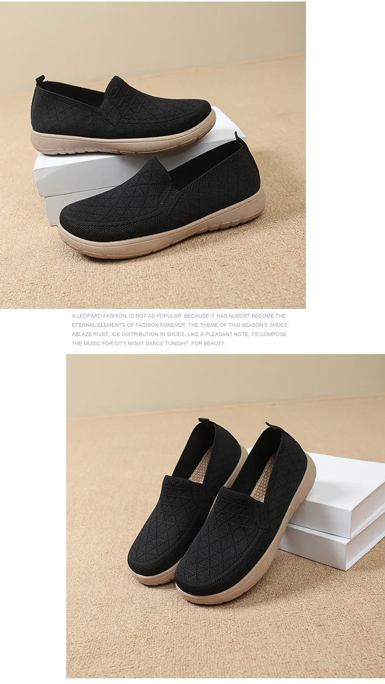 Damen Slip-On Schuhe im Stil von alten Peking-Stoffschuhen, atmungsaktive, gewebte, flache Schuhe, weich, rutschfest, bequem, zum Gehen, für Mütter, lässig, alltagstauglich, leichte Sneaker – Detail 18