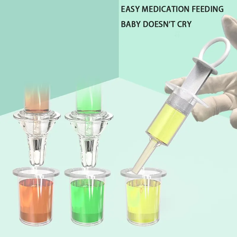 Baby Kids Smart Medicine Dispenser Needle Feeder Squeeze Medicine Dropper Dispenser Pacifier Feeding Utensils