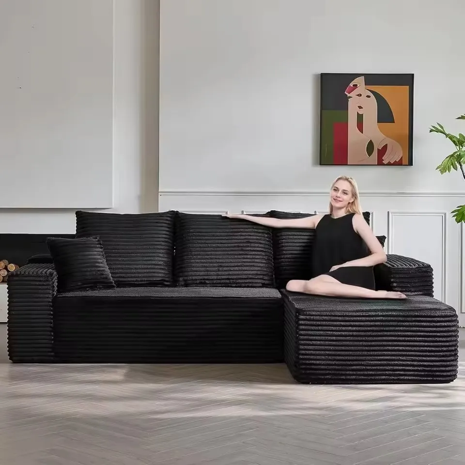 

Compression Sofa Modular Sectional Sofa Couch 109" Comfy L Shaped Couches for Living Room, Deep Seat Cozy Plush Fluffy Furniture