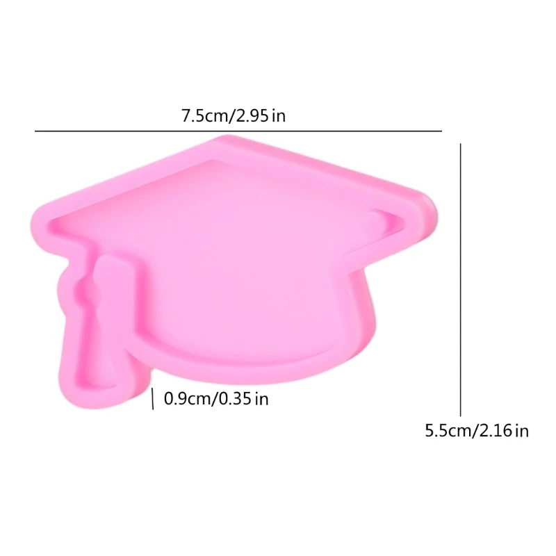 NEW Glossy Hat Molds Silicone Keychain Mold for Resin Epoxy Craft DIY 2024 Graduation Hat Jewelry Pendant Mold