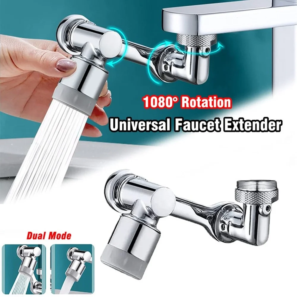 

Kitchen 1080 Degree Universal Tap Aerator Splash-proof Swivel Water Saving Plastic Faucet Spray Head Wash Basin Tap Extender