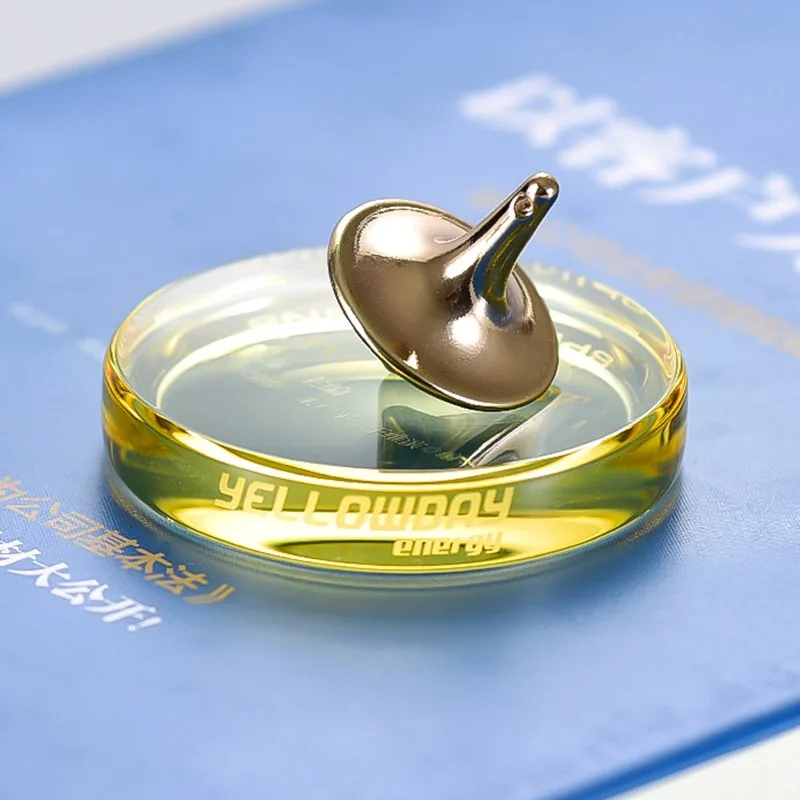 Crystal Spinning Top Tray, Glossy Smooth Tray, Double-sided Concave, Hand-twisted Spinning Top Display Stand with K9 Base