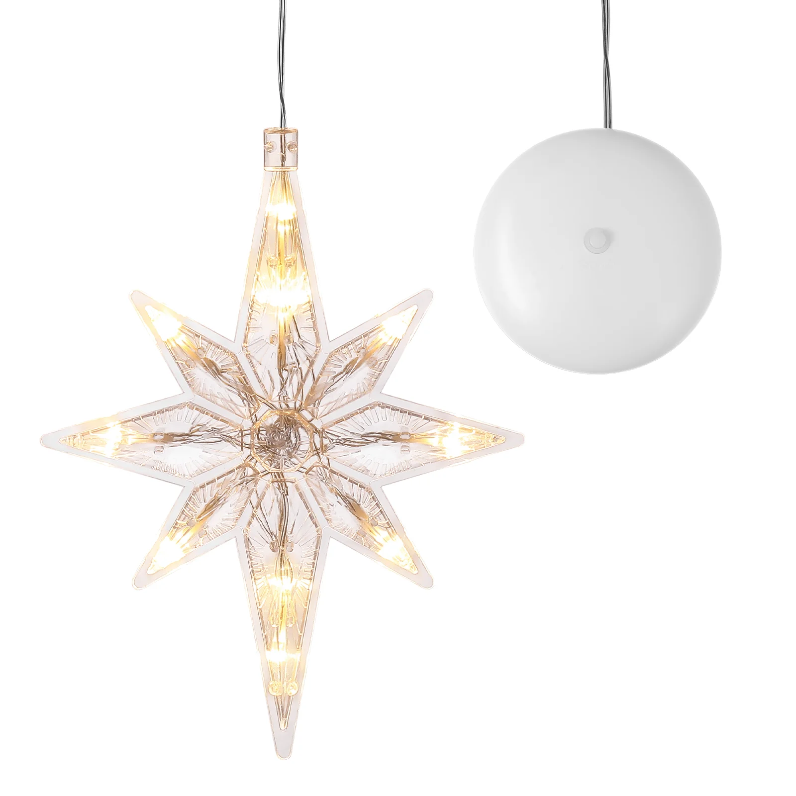 Window Hanging Light up Star for Christmas Polaris Suction Cup Decorative Lights