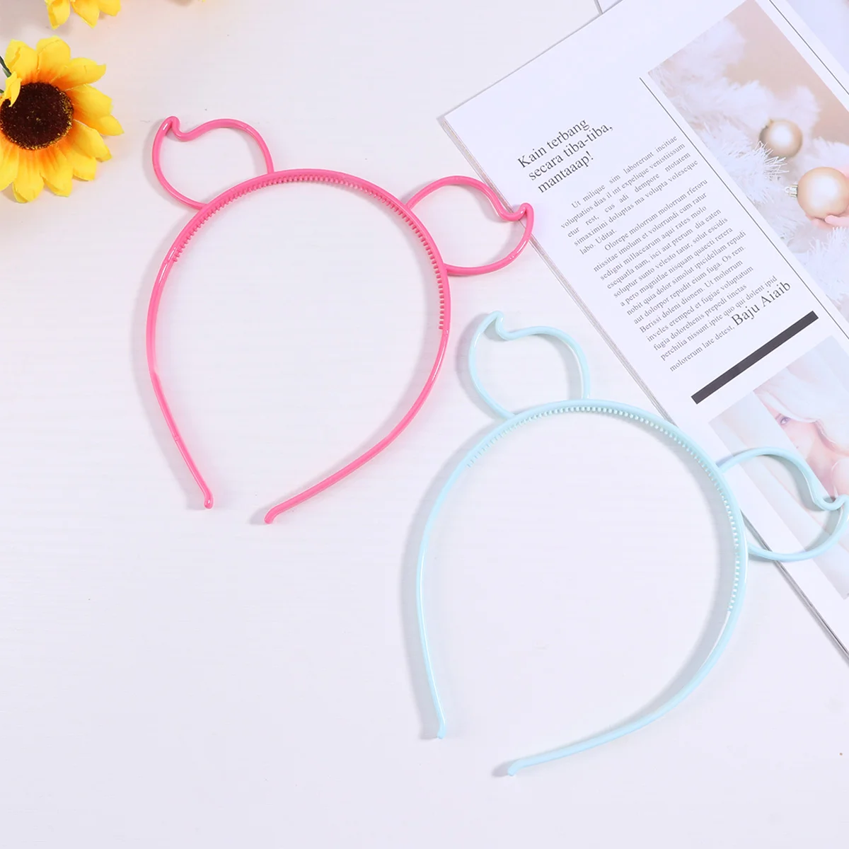 12 Pcs Animal Ears Headbands Skin Care Novelty Creative for Children Assorted Color