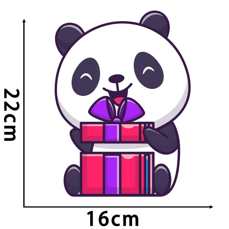 8 types Cute cartoon panda Iron on heat transfer DTF to press Patch Heat Transfer On Clothes Printing wholesale
