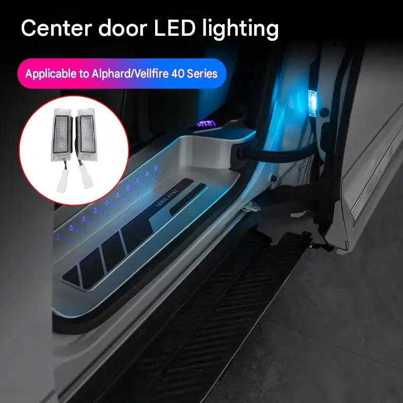 Car LED Door Touch Lights for Toyota Alphard Vellfire 40 Series Sliding Panel ABS Pair Welcome Illumination Lighting Accessories