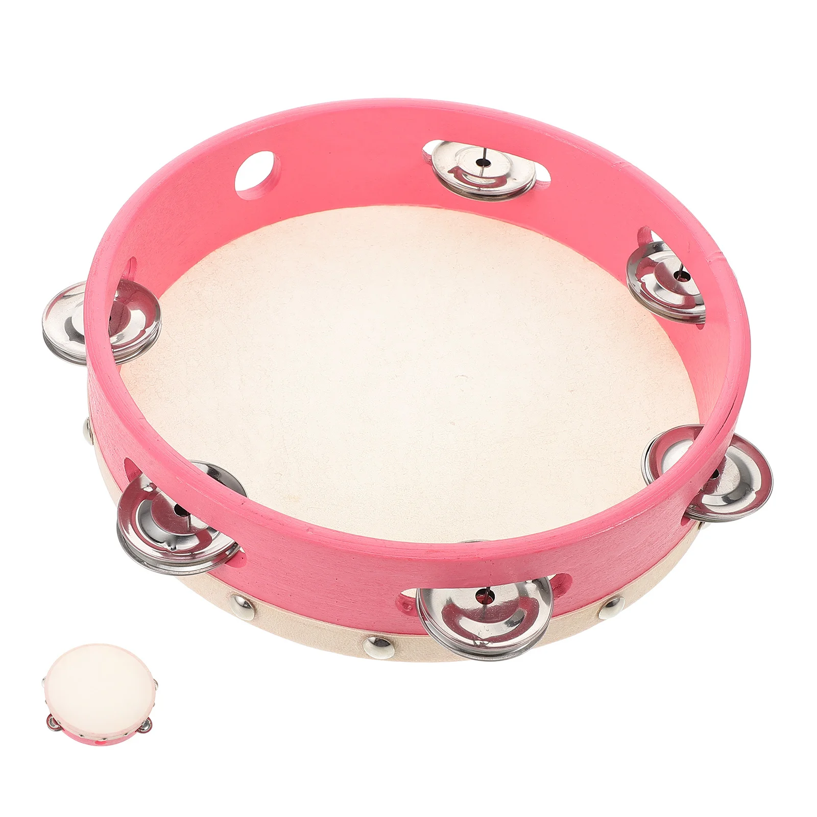 

Pink Lightweight Tambourine Handheld Percussion Instrument Musical Drum for Music Party Performance