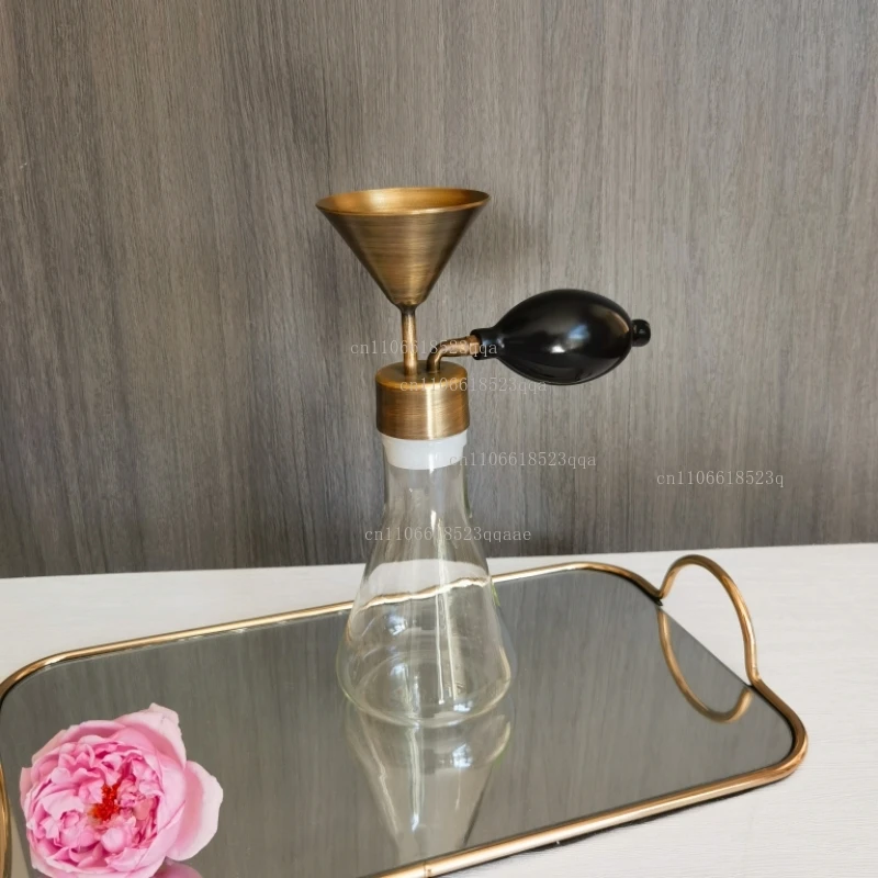 Glass creative custom scent bottle SPA spa brass scent instrument