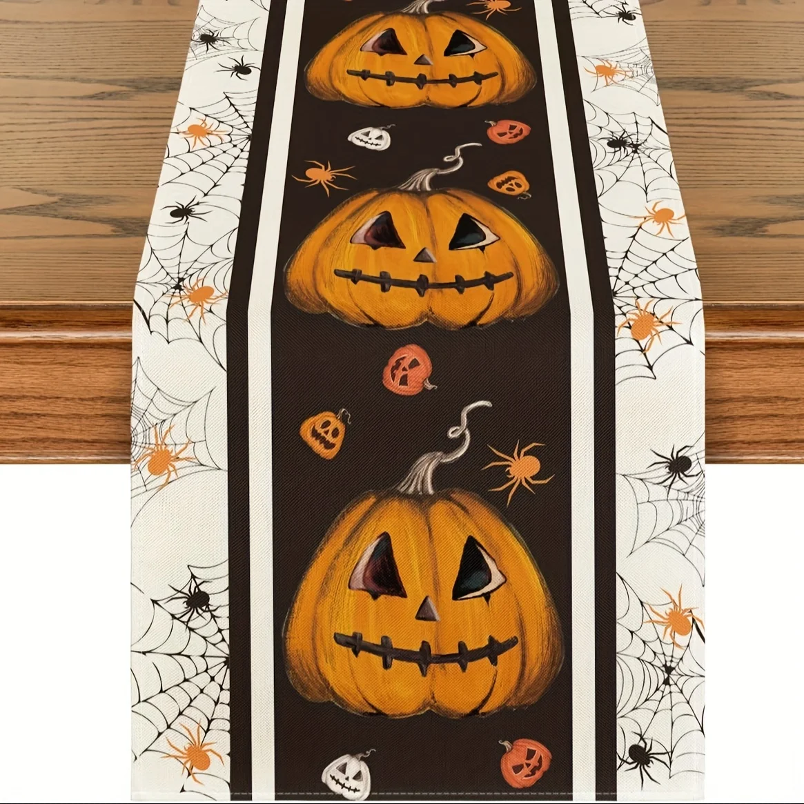 Pumpkin Print Table Runner, Reusable, Family Dinner & Party Table Runner Decor