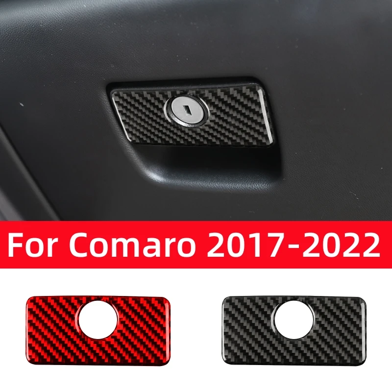 For Chevrolet Camaro 2017-2022 Accessories Carbon Fiber Interior Car Co-pilot Storage Box Switch Decorative Sticker Trim Cover