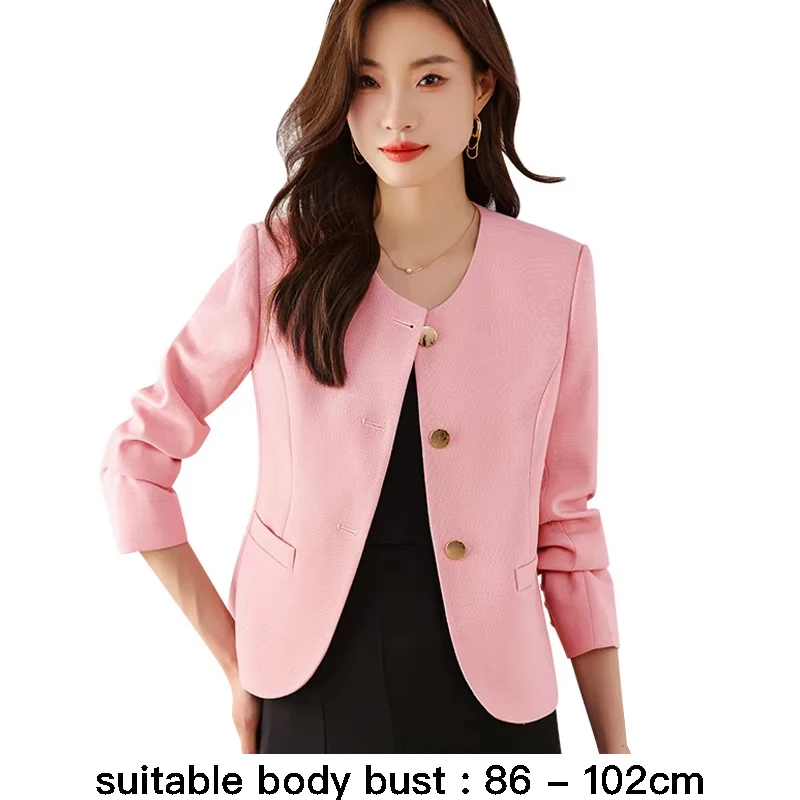 High quality blazer for women jacket double breasted new spring 2024 elegant fashion clothes - pink yellow blue white