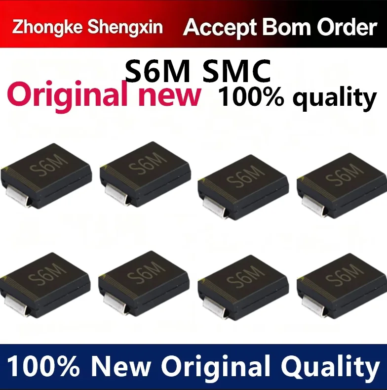 （5pcs-100pcs）New S6M S6MC SMC DO-214AB 6A/10A/1000v SMD rectifier diode