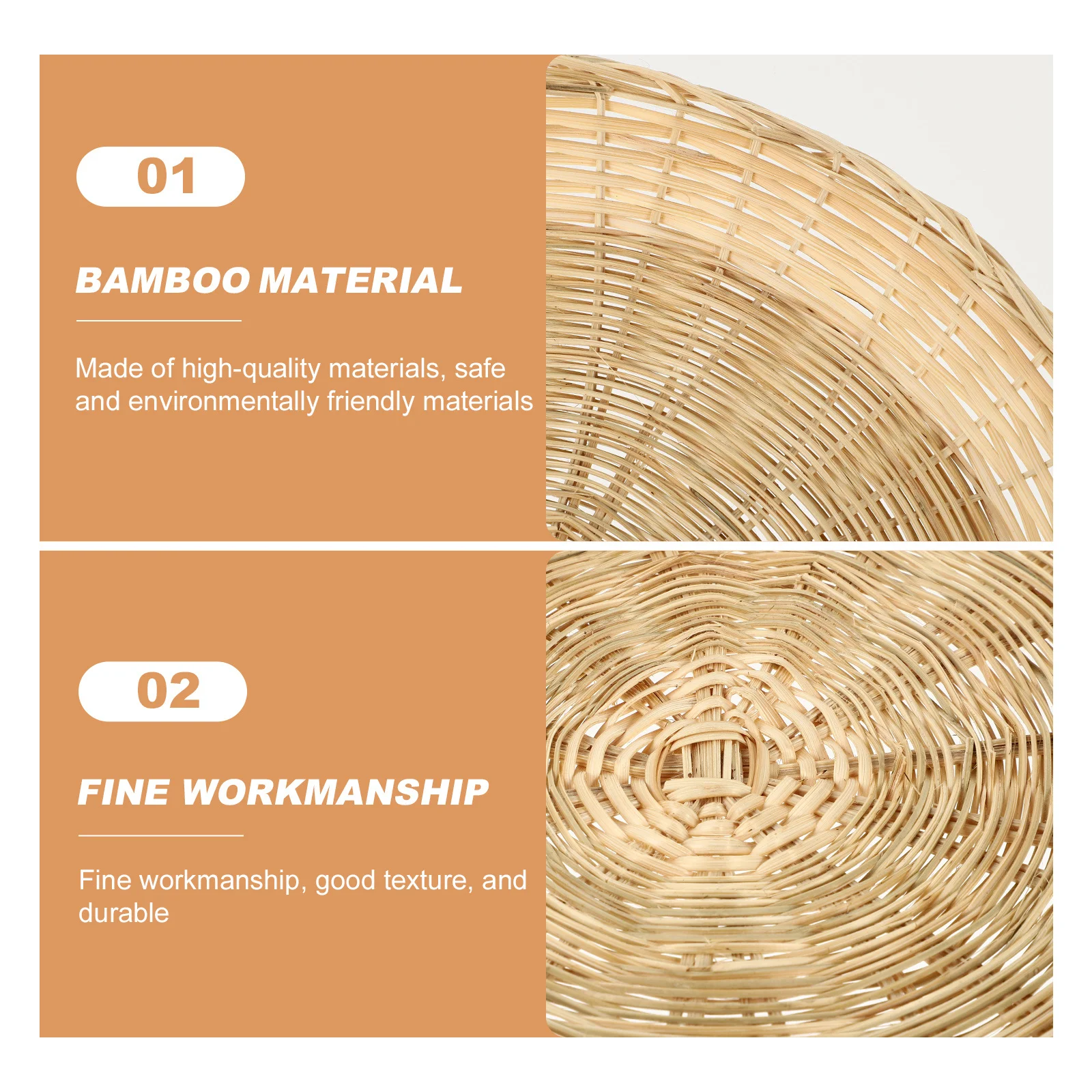 

1Pcs Bamboo Woven Storage Basket Premium Material Home Hotel Table Decor Fruit Snack Holder Multipurpose Organizer