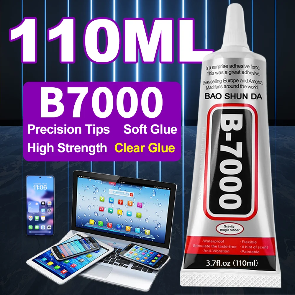 B7000 Glue Mobile Phone Screen Superglue T-7000 Adhesive Telephone Glass Glue Repair Point Diamond Jewelry DIYWaterproof Fast Drying Resin Extra Strong Glue Tools.