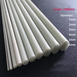 20pcs 1000mm High-Quality,Strong Resilient White Fiberglass Rod For Tent Support Agricultural Planting Protection 1mm-6mm