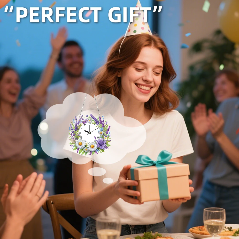 

2D/Flat DIY Special Shape Rhinestone Diamond Art Clock Wall Pendants Diamond Clock Art Pendant Wall Decor for Home & Windows