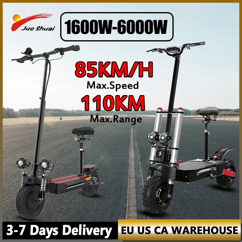 

X48/X500/X60 Electric Scooter 1200W-6000W Dual Motor 55-85KM/H Speed 55-110KM Range E Scooter Dual Shock Apsorption with Seat