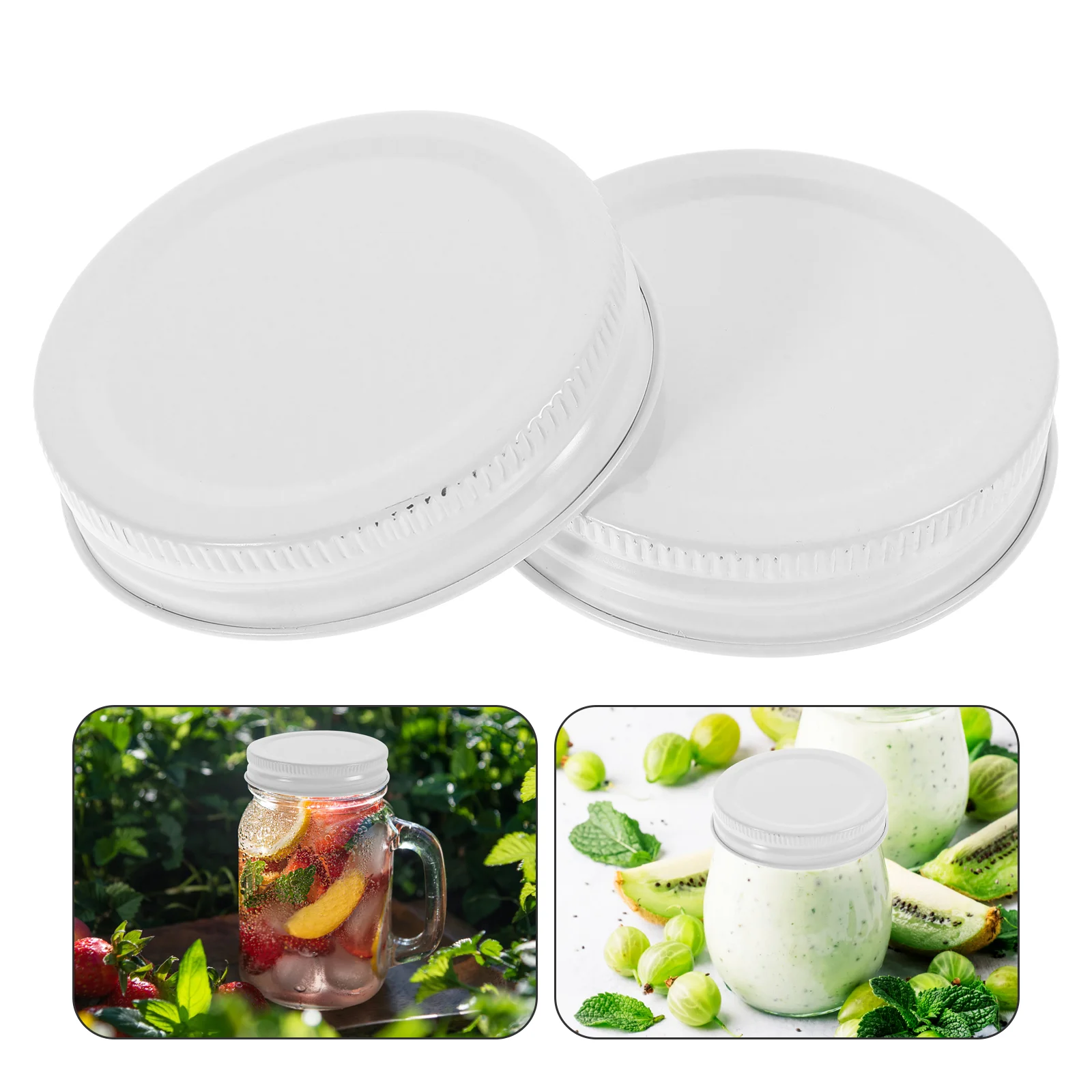 

20 Pcs Tinplate Lid Mason Jar Integrated (70mm Black) 16pcs Can Jam Covers Multipurpose Lids Leak-proof Storage Small Mouth