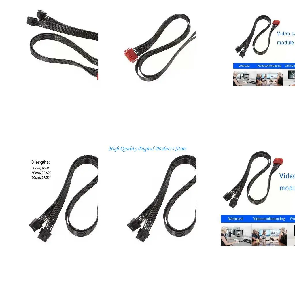 

Кабель видеокарты U2JE кабель видеокарты с 12PIN до GPU 2X 8PIN Adapter Splitter для модульного источника питания Enermax