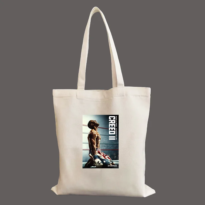 

Creed Boxing Poster Personalized Custom Canvas Bag Casual Shopping Bag Customized Large Capacity Tote Bag women's Canvas Bag