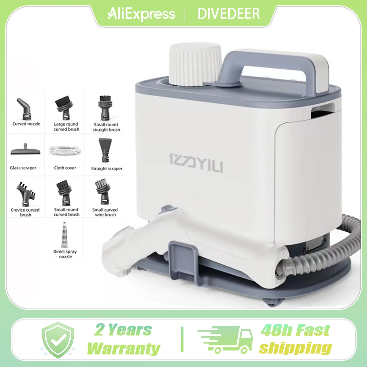 

DIVEDEER High-temperature steam cleaning machine home kitchen toilet grease equipment air conditioning cleaning mop