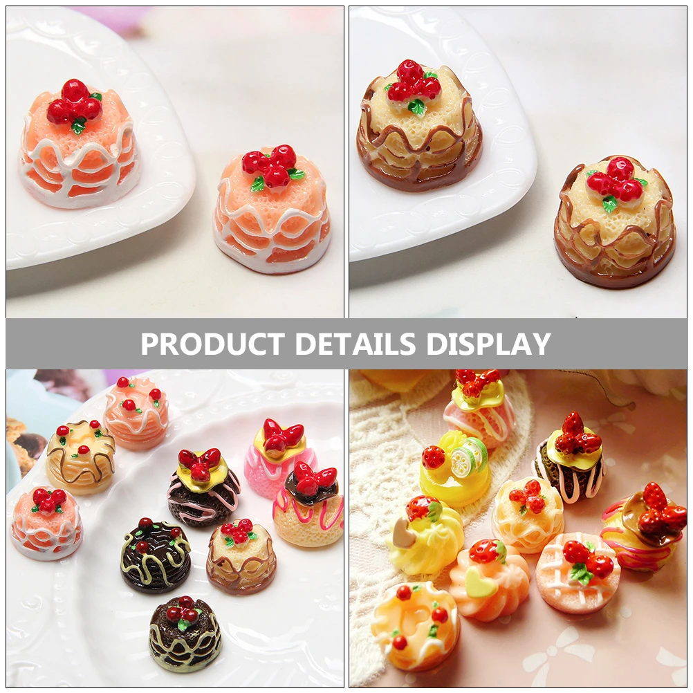 

25pcs Simulation Cake Accessories Artificial Dessert Decor Mini Faux Model Display Home Kitchen Office Shop Store Bakery