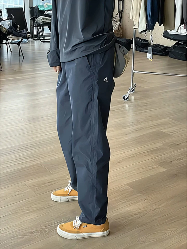 Pantaloni da lavoro ell morbidi blu scuro Pantaloni estivi da uomo in nylon Qui Dry American Sle Casual da esterno a gamba dritta