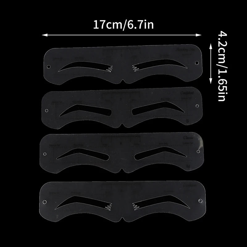 12Pcs Reusable Eyebrow Mold Multifunctional Eyebrow Drawing Guide Card DIY Eyebrow Makeup Tools for Beginner