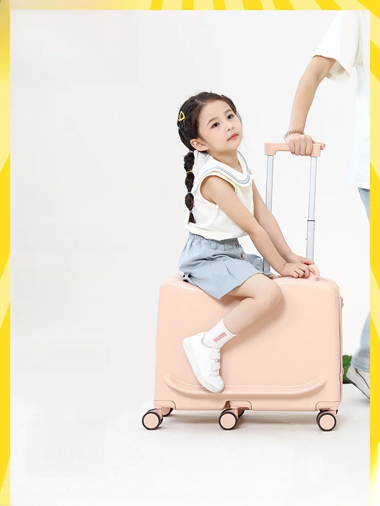 

Children's 22 Inch Lage Suitcase Girl Boy Travel Pullman Silent Password Box Ride Sit Carry on Hardell Faion Trend