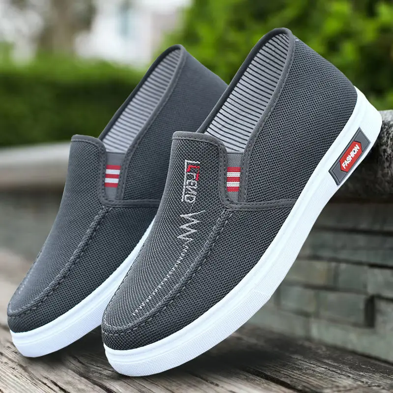 

Men's Beijing Cloth oes Anti-slip Wear-resistant Cow Tendon Bot Work oes Slip-on Denim Canvas Board oes