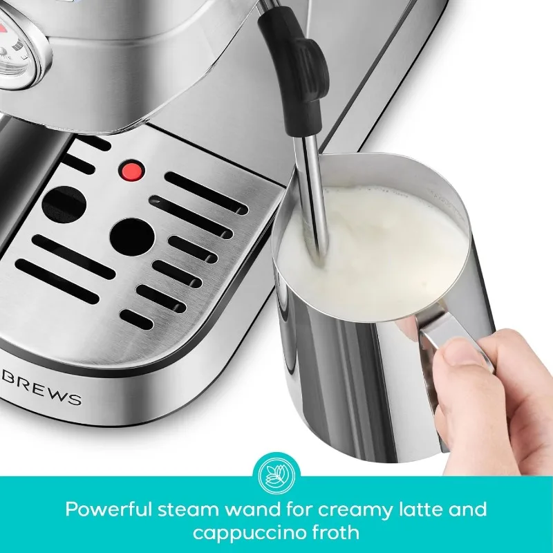CM5418 Espresso Machine 20 Bar, Compact Espresso Maker With Steam Milk Frother, Stainless Steel Coffee Machine With 34 image 3