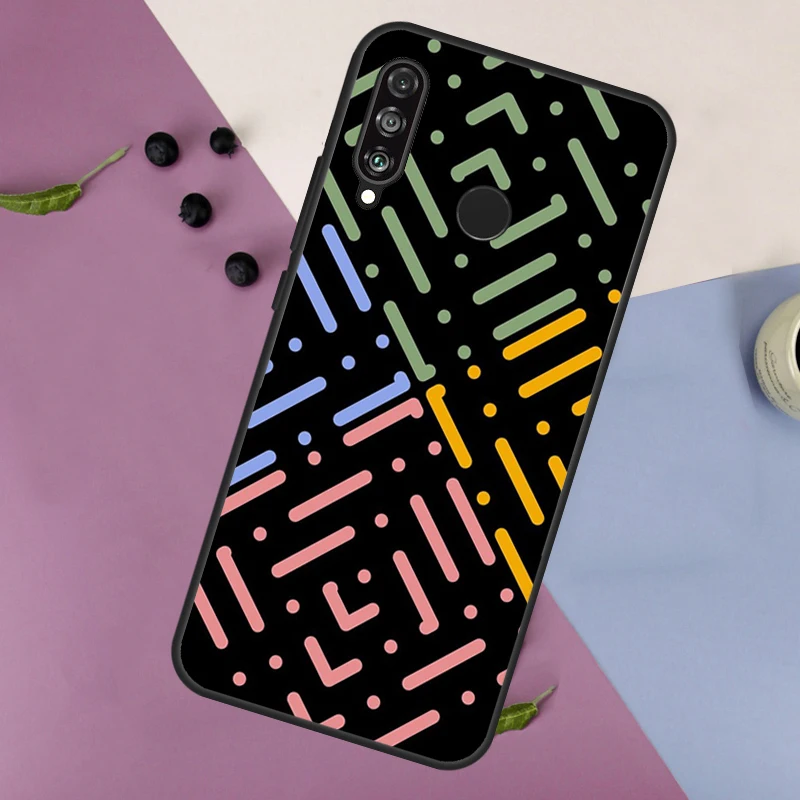 Polka Dots Lines Abstract Art Case For Huawei Mate 60 Pro P60 P40 P30 Lite Nova 5T 3i 8i 11i Nova 9 10 SE Y60 Y61 Y70 Y90