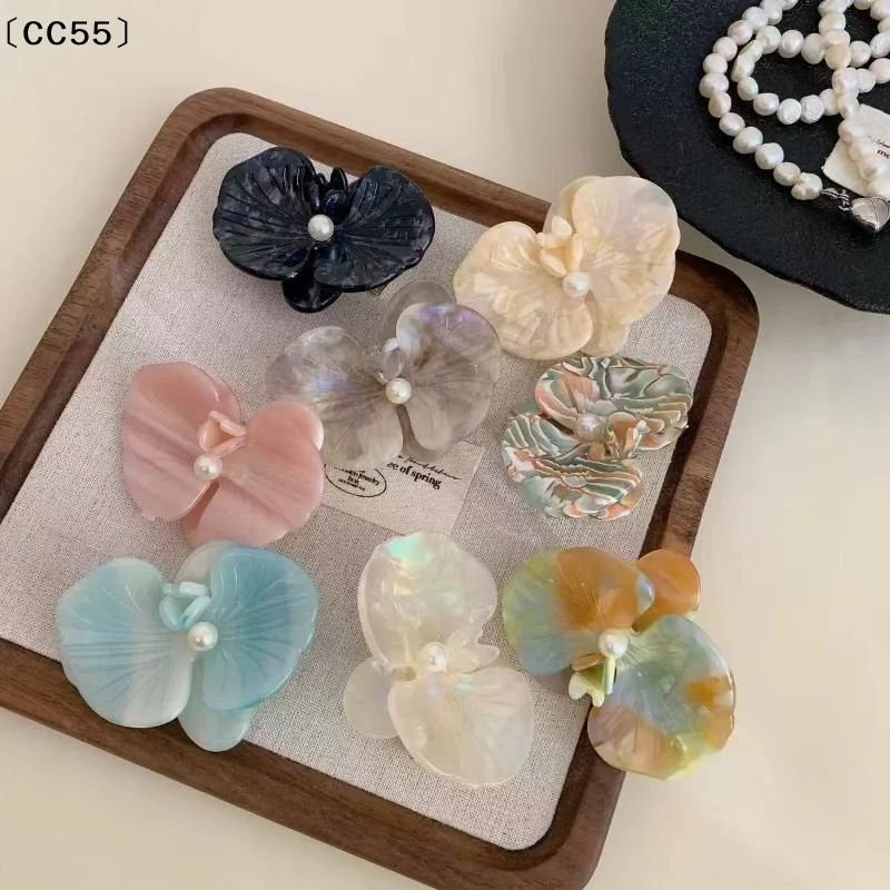 

Заколки для волос в корейском стиле с орхидеями из ацетата, серия Sweet Flower, заколка-зажим INS для женщин и девушек, аксессуары для волос [CC55]