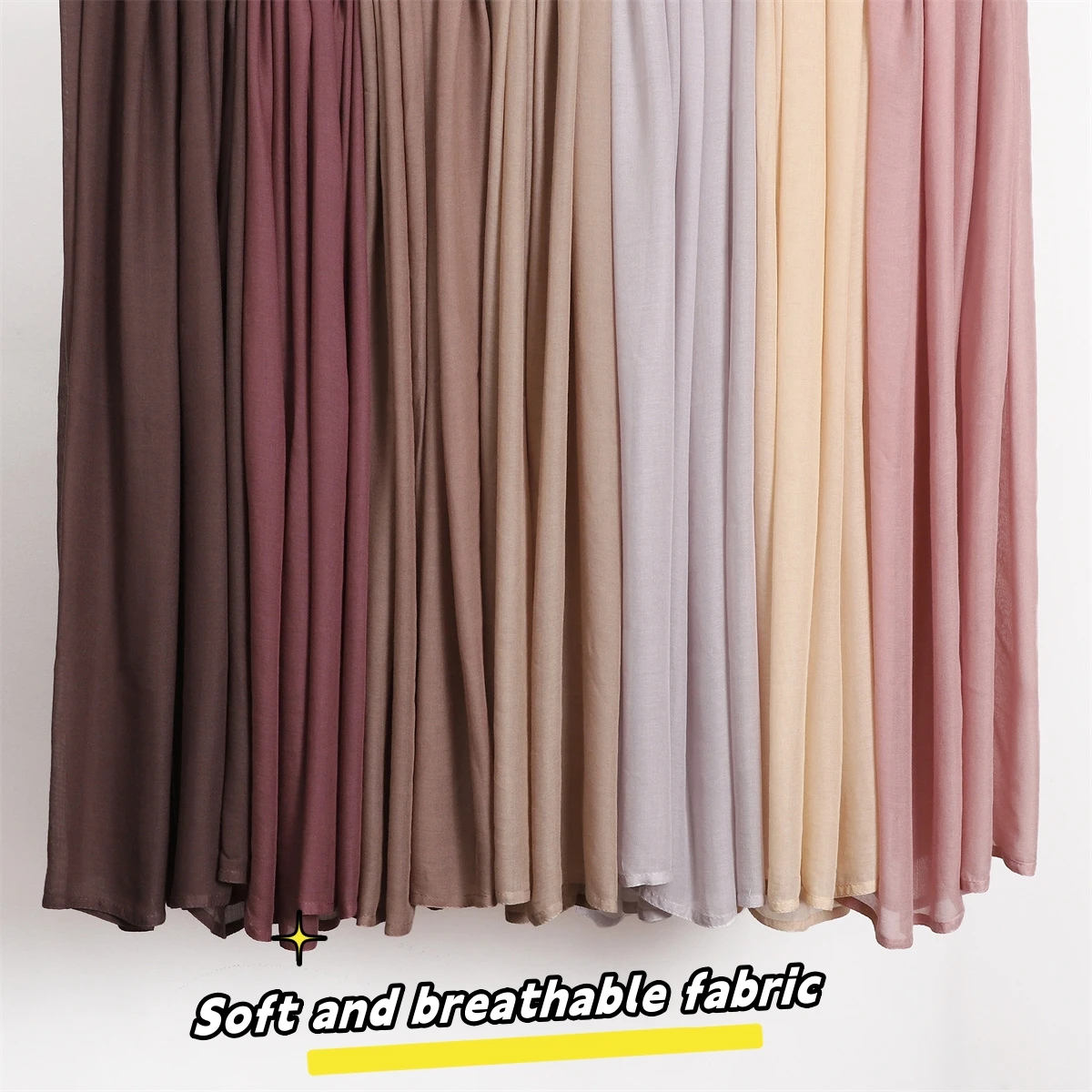 Hot Sale Double Stitches Viscose Scarf Hijab Muslim Women Elegant Plain Rayon Shawl Solid Morandi Color Headscarf Long Veils