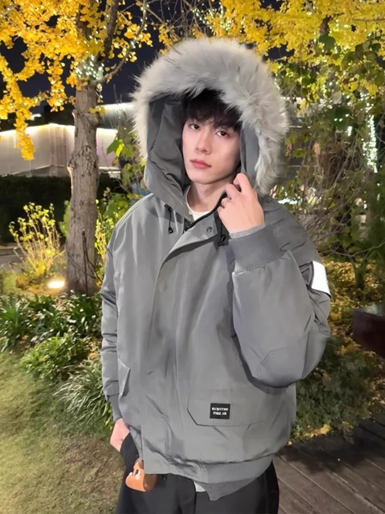 

ay American Sle Parka, хлопковое пальто Jaet Thiened с капюшоном и меховым воротником для мужчин, молодежная верхняя одежда с защитой от ветра