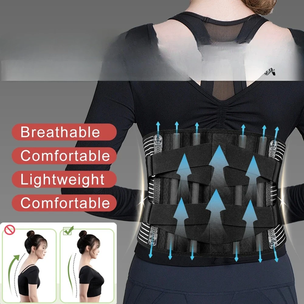 حزام الظهر الخصر دعم قطني وسادة الظهر مشد العظام للرجال النساء حامي الخصر حزام مدرب خصر العمود الفقري عيد الميلاد