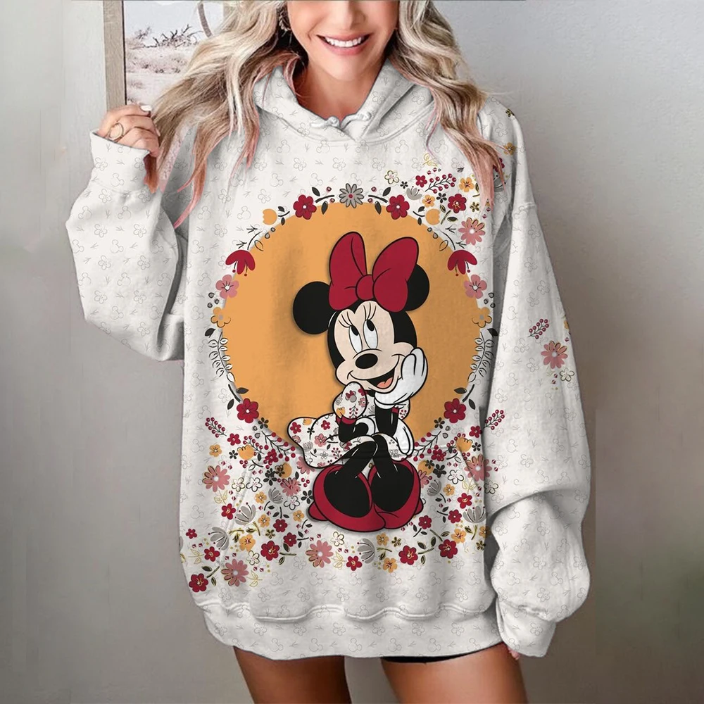 Hip Hop Street Casual Disney Minnie Mickey Mouse print Female Hoodies Fashion Hoodie Oversize Loose New Sweatshirts Autumn Cloth