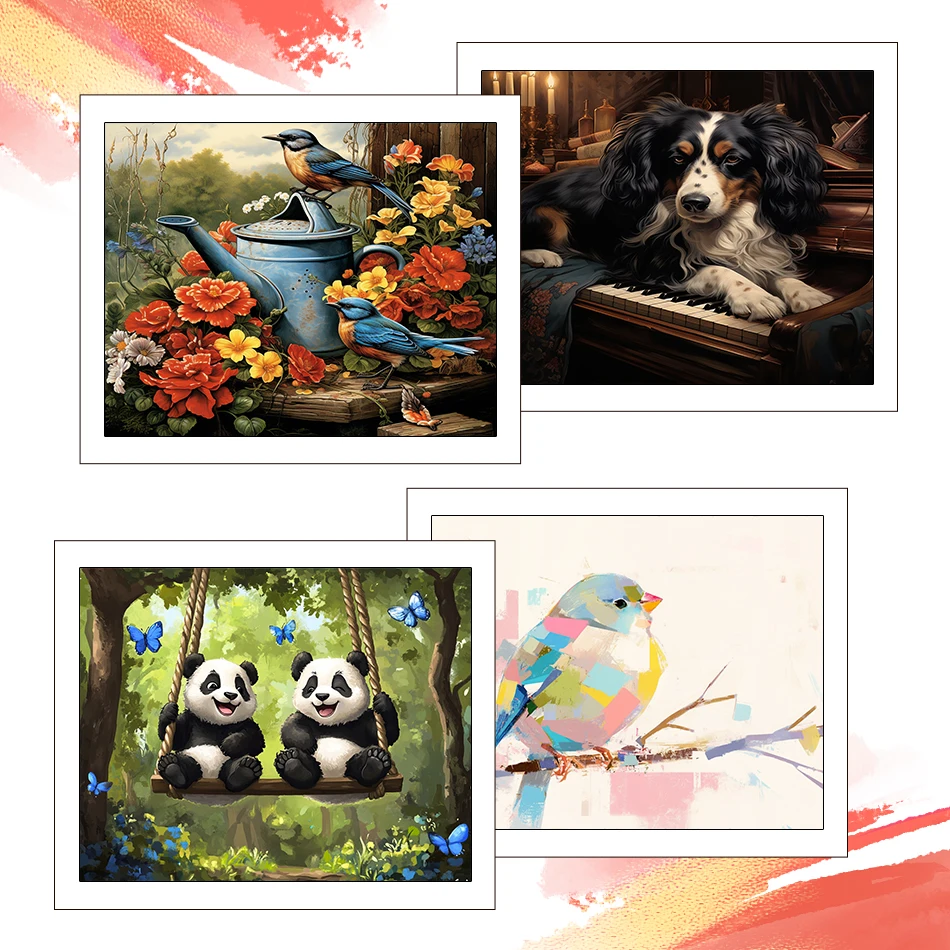 

RUOPOTY Painting By Number Adults New Animals 40X50cm Kit Watercolor Digital oil paintings Set Drawing On Canvas Decoration Home