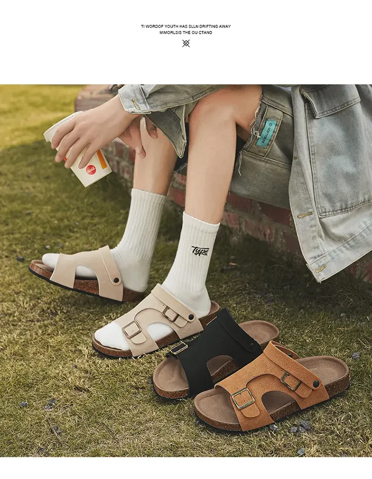 Sandalias antideslizantes de suela suave para hombre, chanclas grandes de verano, zapatos de playa informales, venta al por mayor, novedad