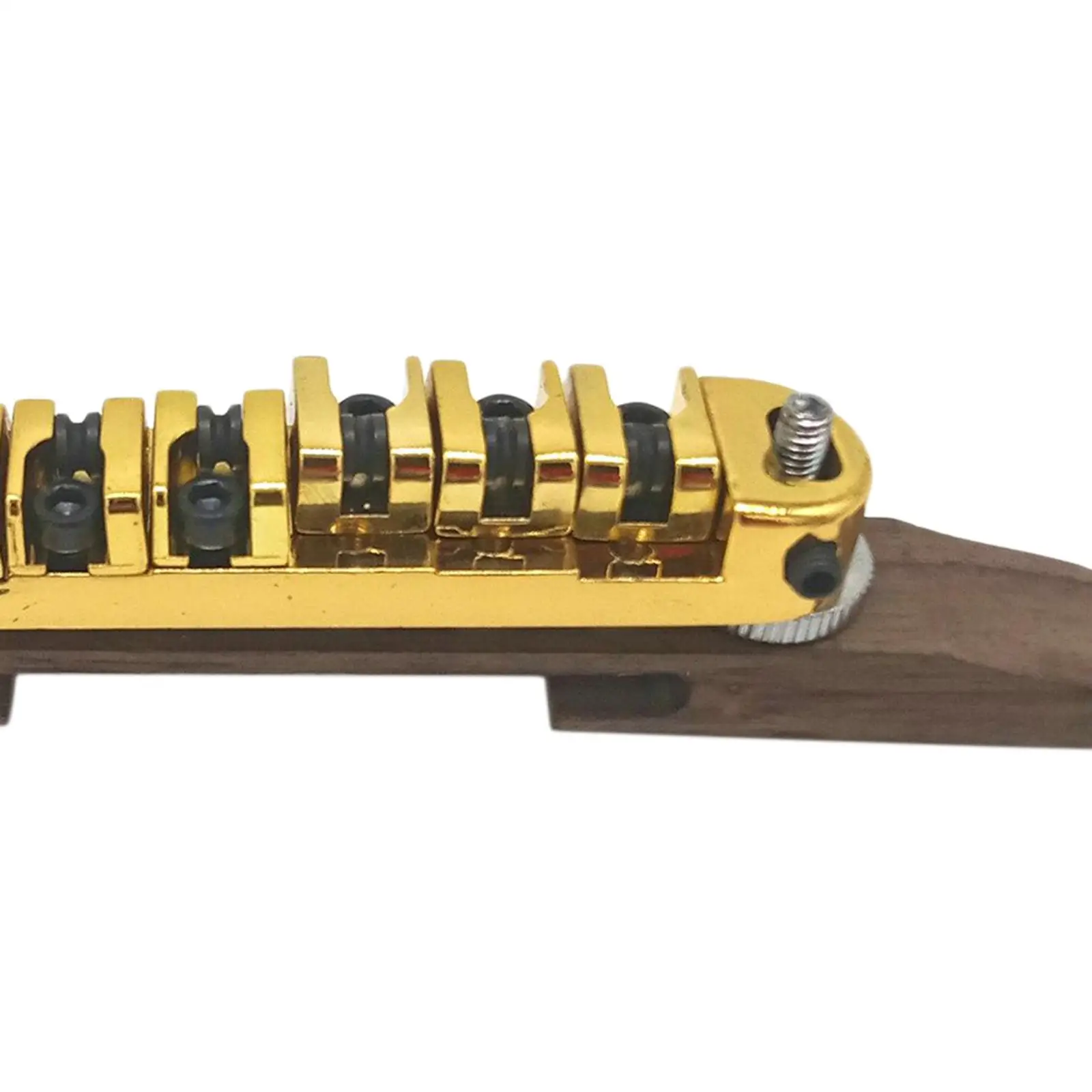 Roller Saddle Guitar Bridge for Jazz Guitar Replacement, Gold/Chrome/Black-Plated - view 6