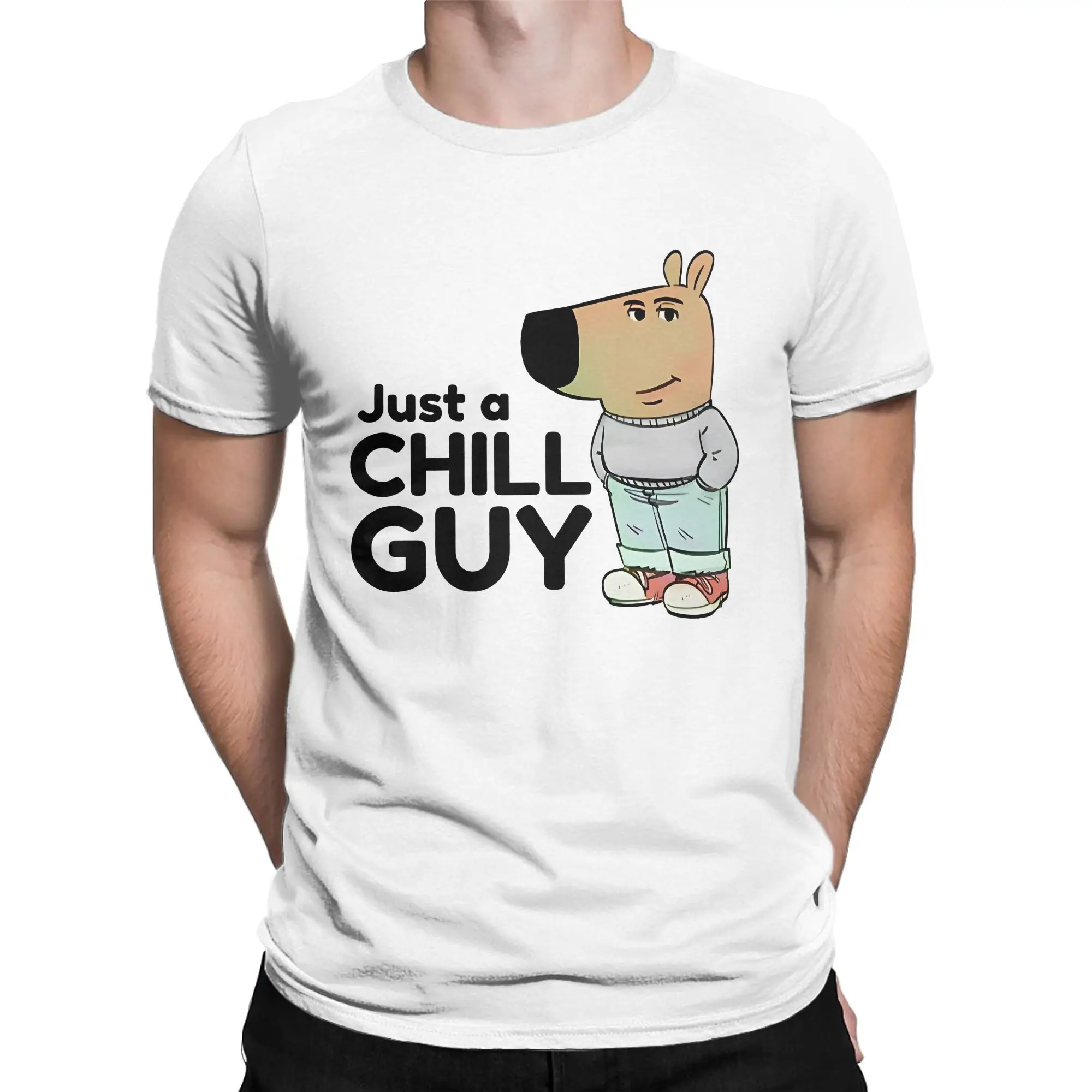 Men I Am Just A Chill Guy Meme T Shirts  Cotton Clothing Funny Short Sleeve O Neck Tees Classic T-Shirt