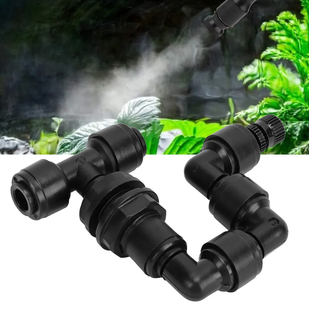Convenient PP Reptile Fogger Adjustable Nozzle Black Misting Nozzle 360° Rotating Humidity Control Terrarium Fogger Reptiles