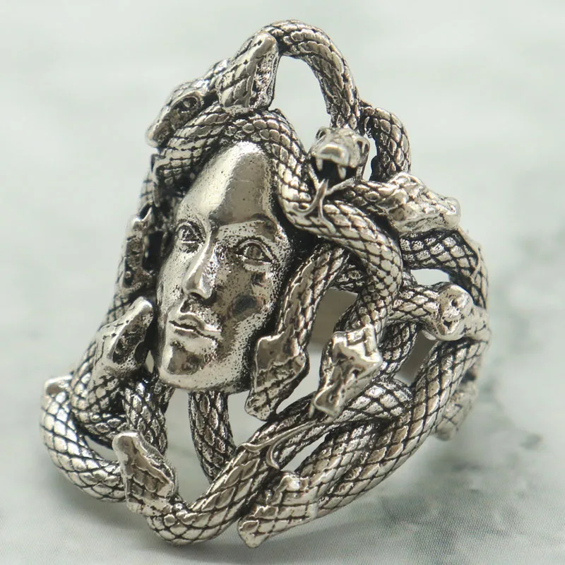 Buy 3 Get 1 Free Prevent Allergy Medusa Women Rings tempers the sharpness of serpent hair, framing a face of serene menace